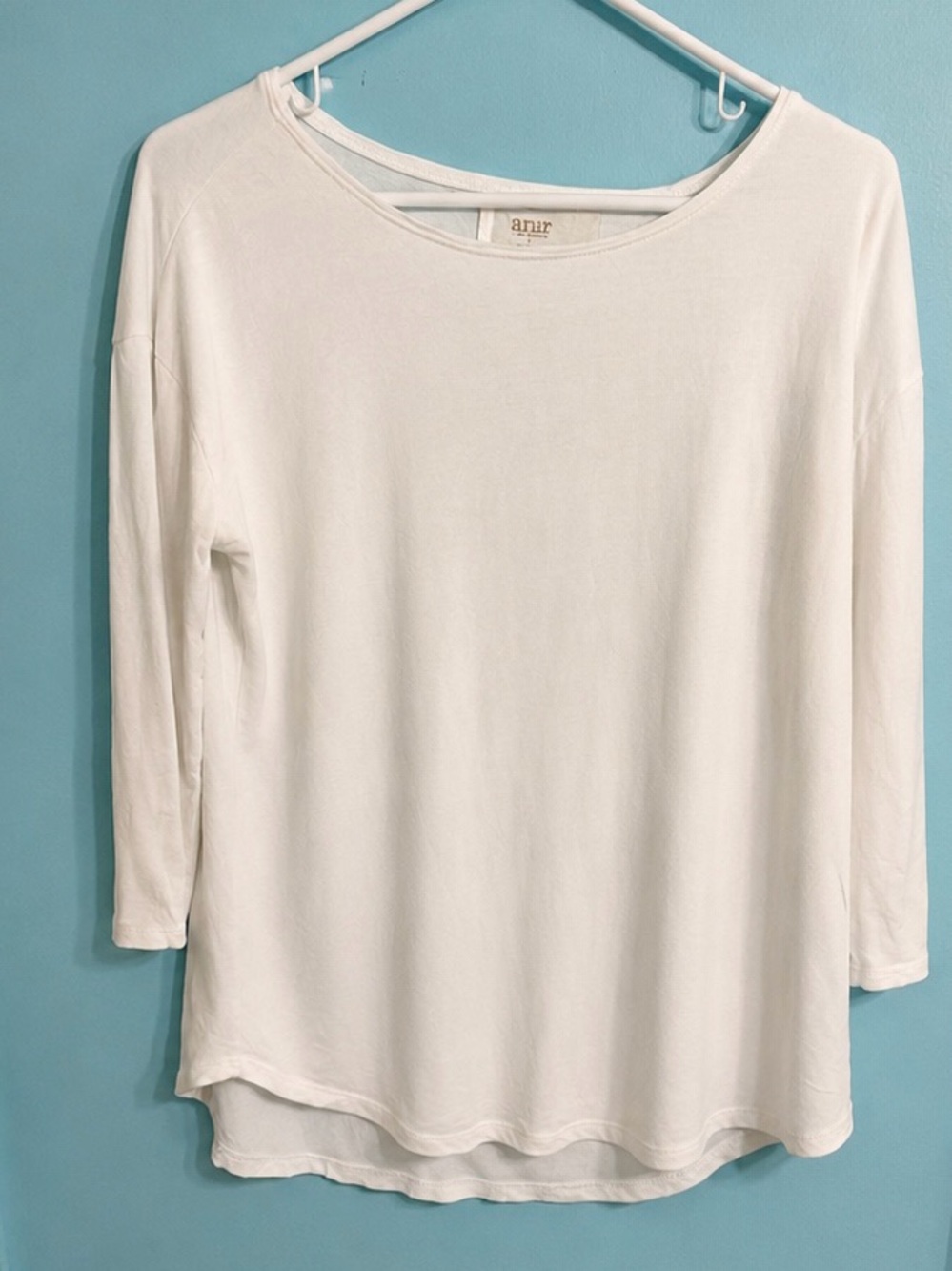 a.n.a White Long Sleeve Boatneck Top